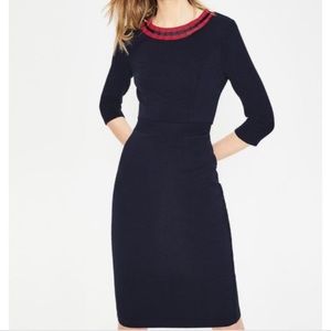 Boden Navy & Red Polperro Ottoman Dress